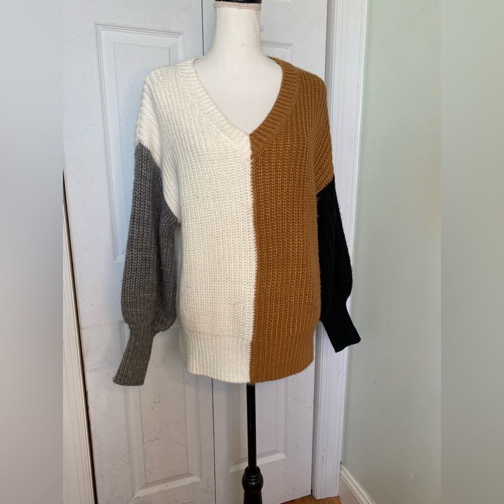 Cinq à Sept Color Blocking Chunky Cardigan